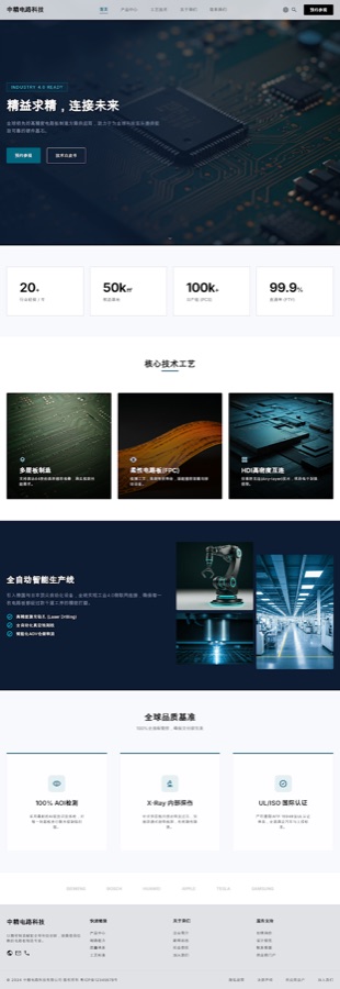 中精电路科技工业制造页面预览